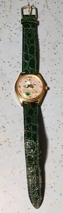 VTG SUNTIME NOTRE DAME FIGHTIN IRISH LEPRECHAUN THEMED WATCH w/ROTATING SHAMROCK - Picture 1 of 15