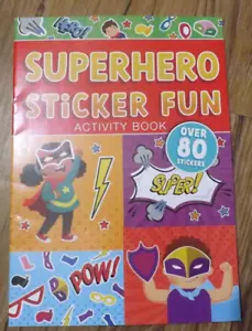 NEW SuperHero Sticker Fun Activity Book for Kids 12 faces and over 80 stickers! - Picture 1 of 4