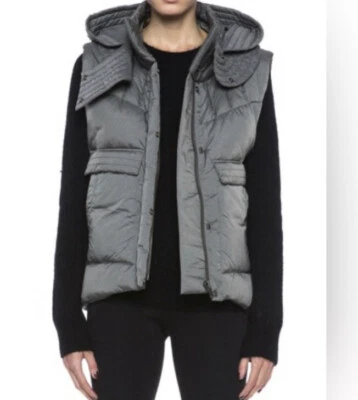 Chaleco acolchado con capucha relleno de plumón HELMUT LANG benceno para mujer pequeño prístino Foto 1 de 4