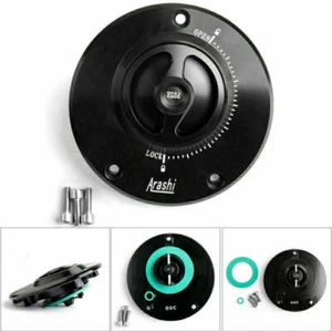 CNC Keyless Fuel Gas Tank Cap For Kawasaki ZX-6R ER-6F/6N Ninja 600 650 Black A1 - Picture 1 of 7