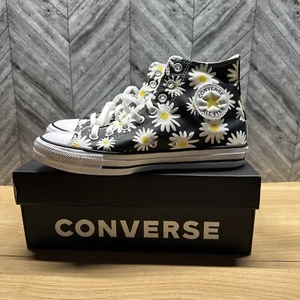 Converse Chuck Taylor Pocket High Top Floral 9.5 Daisy Black White Pouch - Picture 1 of 9