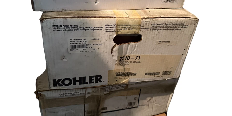 Fregadero de baño Kohler Caxton 19-1/4" con desbordamiento, verde Seaform Foto 1 de 1