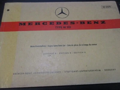 Mercedes Benz 280SL 1972-1976, 280SE, 280SEL original M110 lista de piezas del motor Foto 1 de 3