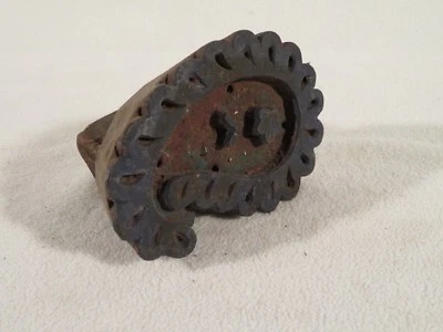 Folk Art Hand Carved Wood Textile Stamp Block Print Botanical ~ Paisley - Image 1 of 2