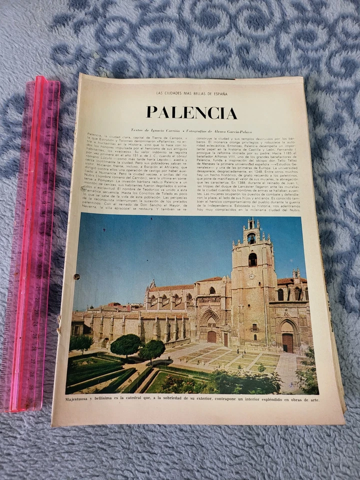 FOLLETO LUGARES ESPANA PALENCIA PAG 8 ANOS 60s LUCA TENA CASTELLANO - Imagen 1 de 1