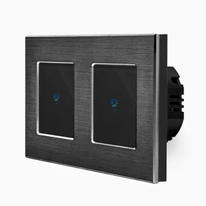 Touch Lichtschalter 2 Wandschalter Sensorschalter LED Alurahmen UP LUXUS-TIME - Bild 1 von 6