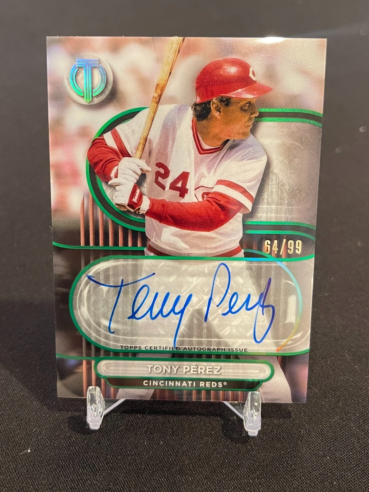 2024 Topps Tribute Tony Perez Autographs Green Auto #57/99 Cincinnati Reds