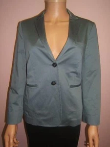 PIAZZA SEMPIONE 44 6 Slate Blue Gray Cotton ITALY Designer Jacket Womens Blazer - Picture 1 of 12