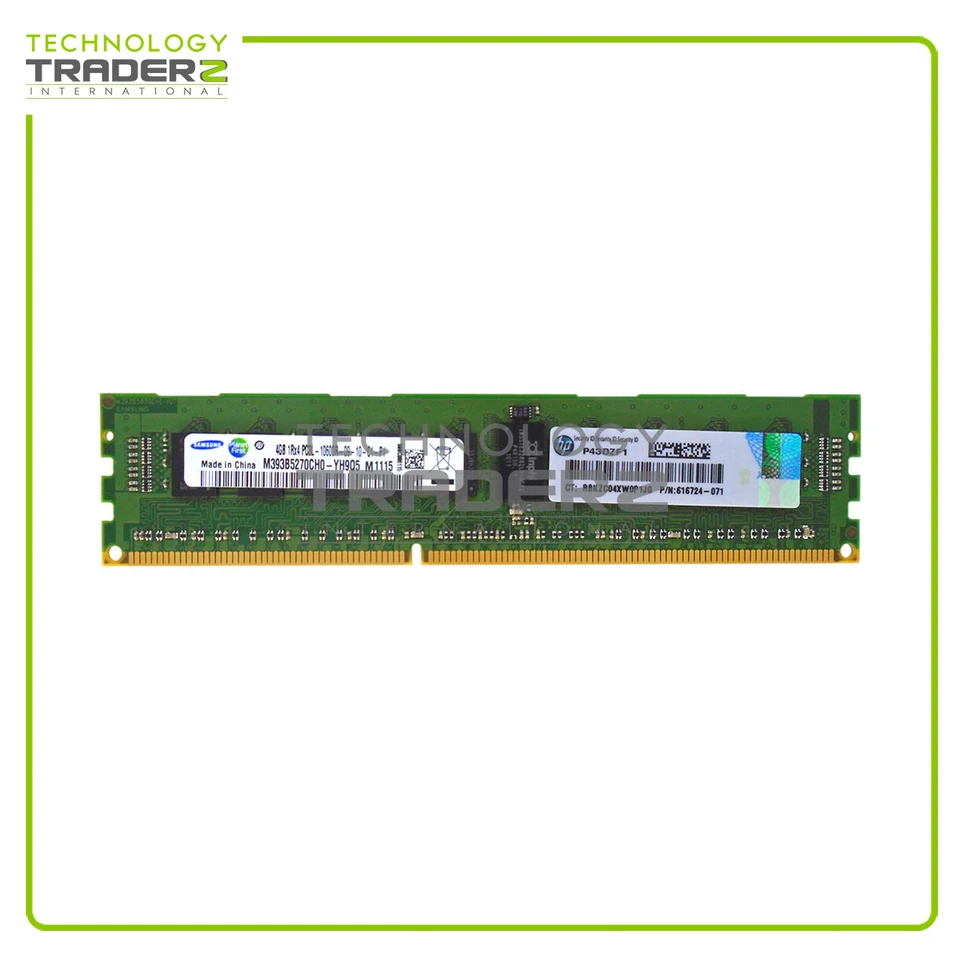 LOT OF 10 616724-071 HP 4GB PC3L-10600 DDR3-1333MHz ECC 1Rx4 Memory 617677-001 - Image 1 of 1