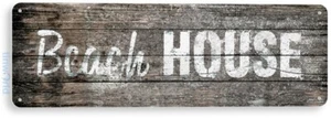 Casa sulla spiaggia casetta rustica casa sulla spiaggia casa insegna decorazione insegna in latta B444 - Foto 1 di 3