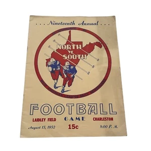 Programa de Juego de Fútbol Americano Universitario North vs South Charleston West Virginia 08- 1952 - Imagen 1 de 5