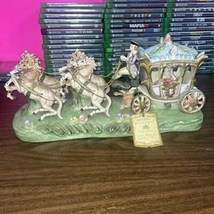 Capodimonte Neapolitan Armani Victorian Horse Drawn Carriage Arnart Imports COA - Picture 1 of 24