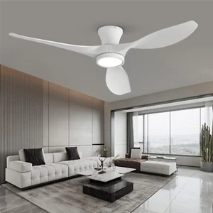 52 inch Ceiling Fans with Lights Remote Control Modern Low Profile Ceiling Fa... - Picture 1 of 8
