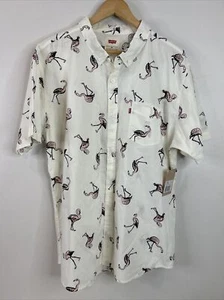Camisa manga corta Levi’s XXL popelina Riverton botón rosa crema flamencos para hombre - Imagen 1 de 12