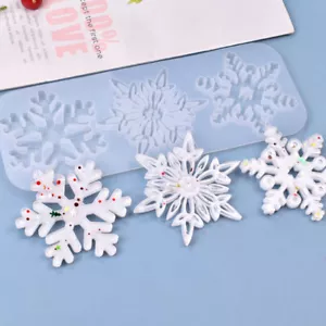 Silicone 3pcs Snowflakes Pendant Earrings Resin Casting Mold Jewelry Epoxy Mould - Picture 1 of 7