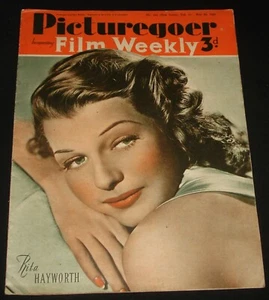 PICTUREGOER PELÍCULA DE 1941 HOLLYWOOD/MAG DEL REINO UNIDO RITA HAYWORTH - Imagen 1 de 2