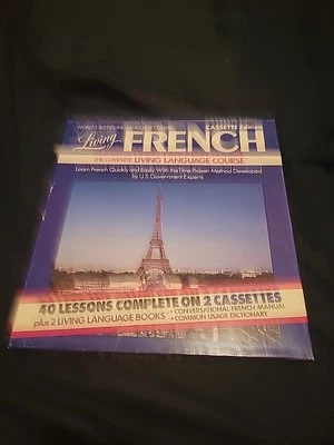 Living French Complete Language Course Cassette Edition Vintage 1985 VGUC - Image 1 of 4