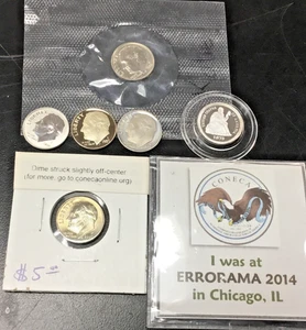 LOTE DE MONEDAS DE DIEZ CENTAVOS 2018 S Silver Rev Proof, 1996-W, CONECA OFF CENTER, PROOF 78-S y 83-S y - Imagen 1 de 14