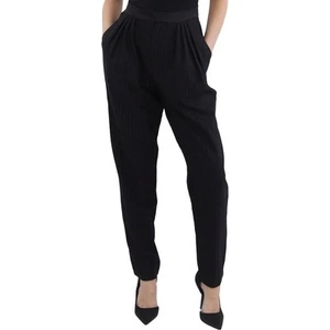 Aqua Womens Black Striped Long Work Wear Wide Leg Pants S BHFO 4173 - Picture 1 of 2