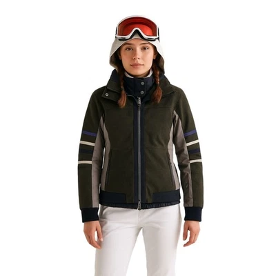 FRAUENSCHUH Technical Wool Ski Jacket Luxury Hooded Performance Outerwear Size 2 - Image 1 of 4