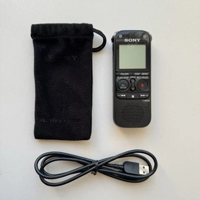 Sony IC Recorder ICD-AX412 Black with Original Carrying Pouch [Tested & Works] - Image 1 of 4