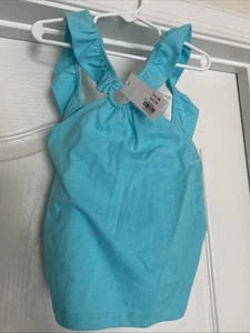 NEW w/tags Janie and Jack girls ruffle tank top aqua blue size 5 $32 - Picture 1 of 6
