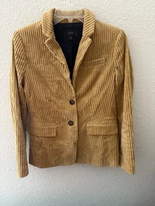 J Crew Wide Wale Corduroy Tan Campus Jacket Sz 4 Women’s Preppy - Picture 1 of 8