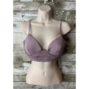 Top bikini donna viola imbottito con ferretto Shade & Shore 34DD - Foto 1 di 3