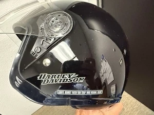 HARLEY DAVIDSON JET II XL DOT BLACK HELMET With FACE SHIELD & Box - Picture 1 of 9
