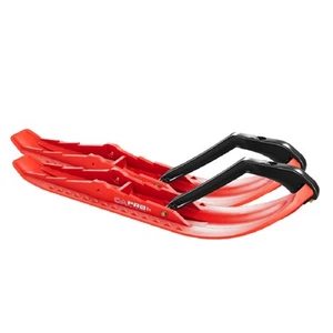 Pair of Red C&A Pro Mountain [TMX] 6-3/4" Snowmobile Skis W/Black C&A Loops - Picture 1 of 2