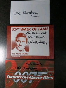  VIC ARMSTRONG 2 handsigniertes AUTOGRAMM FOTO S & KARTE - STUNTS - 007 JAMES BOND - Bild 1 von 7