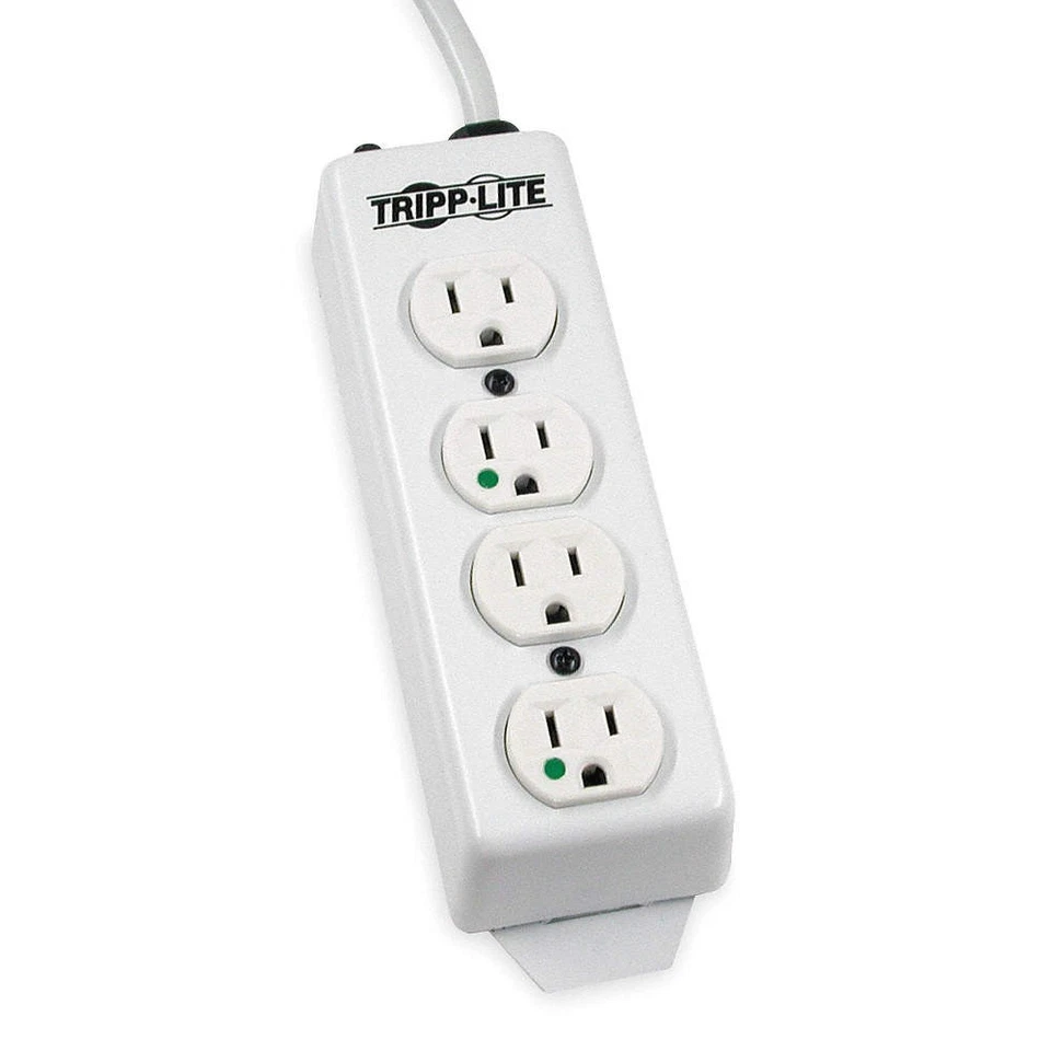 TRIPP LITE PS-415-HG Outlet Strip,4 Outlet,15A,8-21/32" L,Wht 1AYB3 - Image 1 of 1