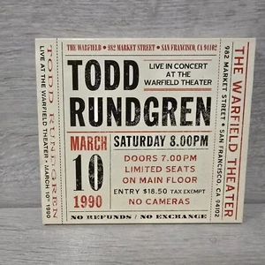 TODD RUNDGREN - Live at the Warfield 10th March 1990 Expanded CD Slipcase VGC - Picture 1 of 5