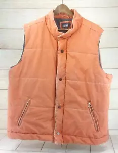 Cherokee Men Warm Puffer Vest Coat Sleeveless Jacket Overcoat VTG 2XL Orange - Picture 1 of 17