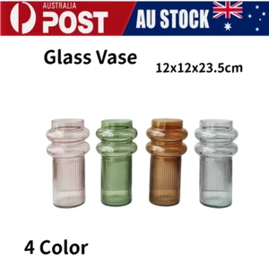 4PCS Glass Vase Flower Yard Planter Vases Clean Durable Pots Home Décor Gifts - Picture 1 of 2