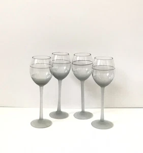 Set aus 4 mattierten grauen Cordial Gläsern mit schwarzem Akzentband hält 6oz - Bild 1 von 5