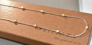Silpada Sterlingsilber 14K Gold gefüllt Perle Station Schlange Halskette N0673 17 Zoll - Bild 1 von 12