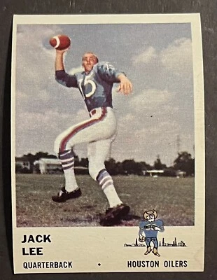 1961 FLEER FOOTBALL #167 JACK LEE HOUSTON OILERS QUARTERBACK @ SOFT CORNERS 2 - Image 1 of 2