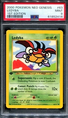 PSA 9 Pokemon 2000 1st Edition Neo Genesis Ledyba Common #63 - Image 1 of 2