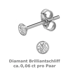 Ohrstecker Diamant 585 Weißgold 2,3 mm Single/Einzel NEU Kelchstecker 14 Karat - Bild 1 von 3