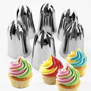 Russian Piping Tips Cake Decorating Set 6 PCS Baking Supplies Kit Flower Shaped - Picture 1 of 11