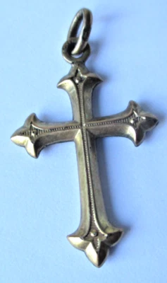 Ancienne croix MAGNIFIQUE pendentif plaqué or fix poinçonnée bijou vintage 3054 - Photo 1/4