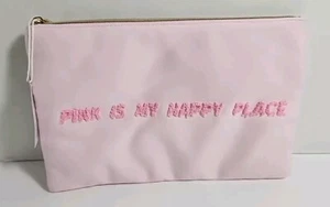 Benefit Pink Is My Happy Place Branded Flat Makeup Skincare Travel Bag Pink - Bild 1 von 7
