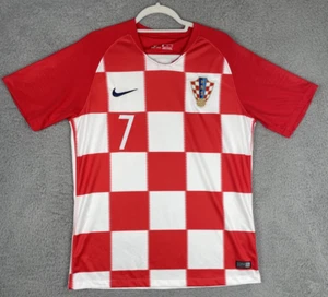 Maglia Nike 2018 Croazia Ivan Rakitic #7 Uomo XL Bianco Rosso Hrvatska Mondiali - Foto 1 di 12