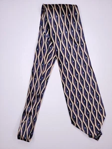 Croft & Barrow Mens Formal Necktie 58"Lx3.75"W Navy/Beige Neck Tie - Picture 1 of 4