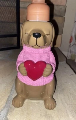 Bath & Body Works VALENTINE’S DOG SWEATER HEART Soap Dispenser Holder Pump - Image 1 of 3