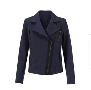 cabi Womens Chance Moto Jacket Navy Blue Size Small - Picture 1 of 4