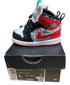 NIKE JORDAN MID TD SE TODDLER DM 1209150 SZ 4C NEW WITH BOX UNIVERSITY WHITE RED - Picture 1 of 6