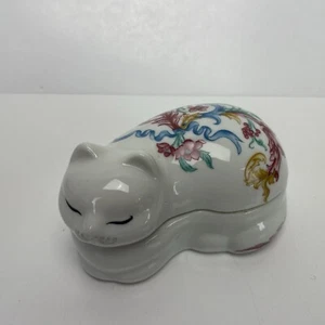 Palais de Versailles Cat Trinket Box Hand Painted Vintage Jewelry Stash Japan - Picture 1 of 11