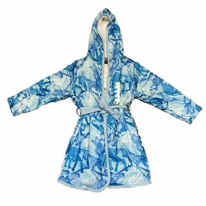 WOODROW & FRIENDS BOYS SIZE LARGE BLUE CAMO SHERPA LINED ROBE W/ TIE - Picture 1 of 6